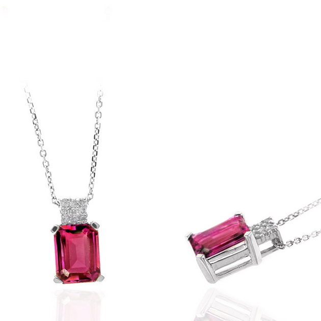 Tourmaline Diamond Bail Pendant